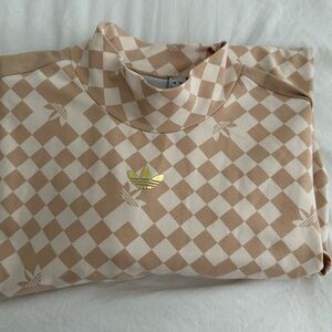Adidas Beige Checkered Women's Top